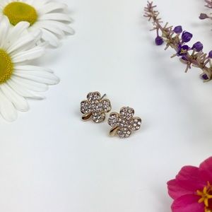 Rhinestone Lucky 4 Leaf Clover Earrings 🍀